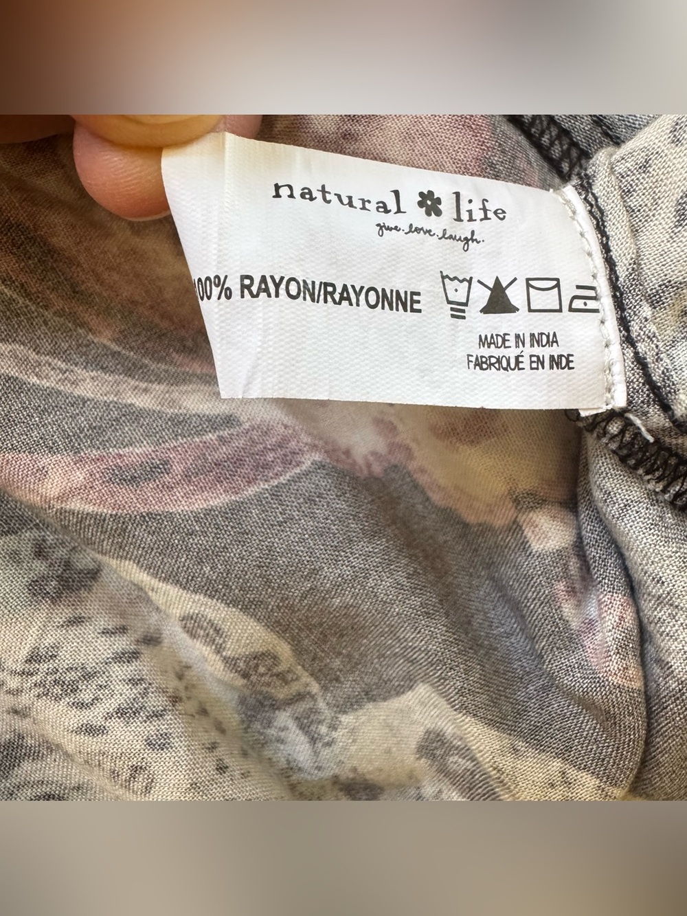 NATURAL LIFE Black Gracie Maxi Slip Dress V-neck Whimsigoth Dark Botanical L - Picture 10 of 11